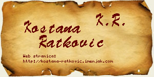Koštana Ratković vizit kartica